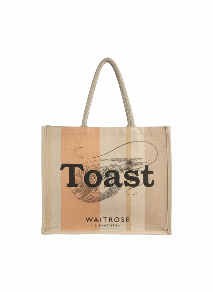 Eco-Friendly Jute Tote Bag – “Toast” Print Design