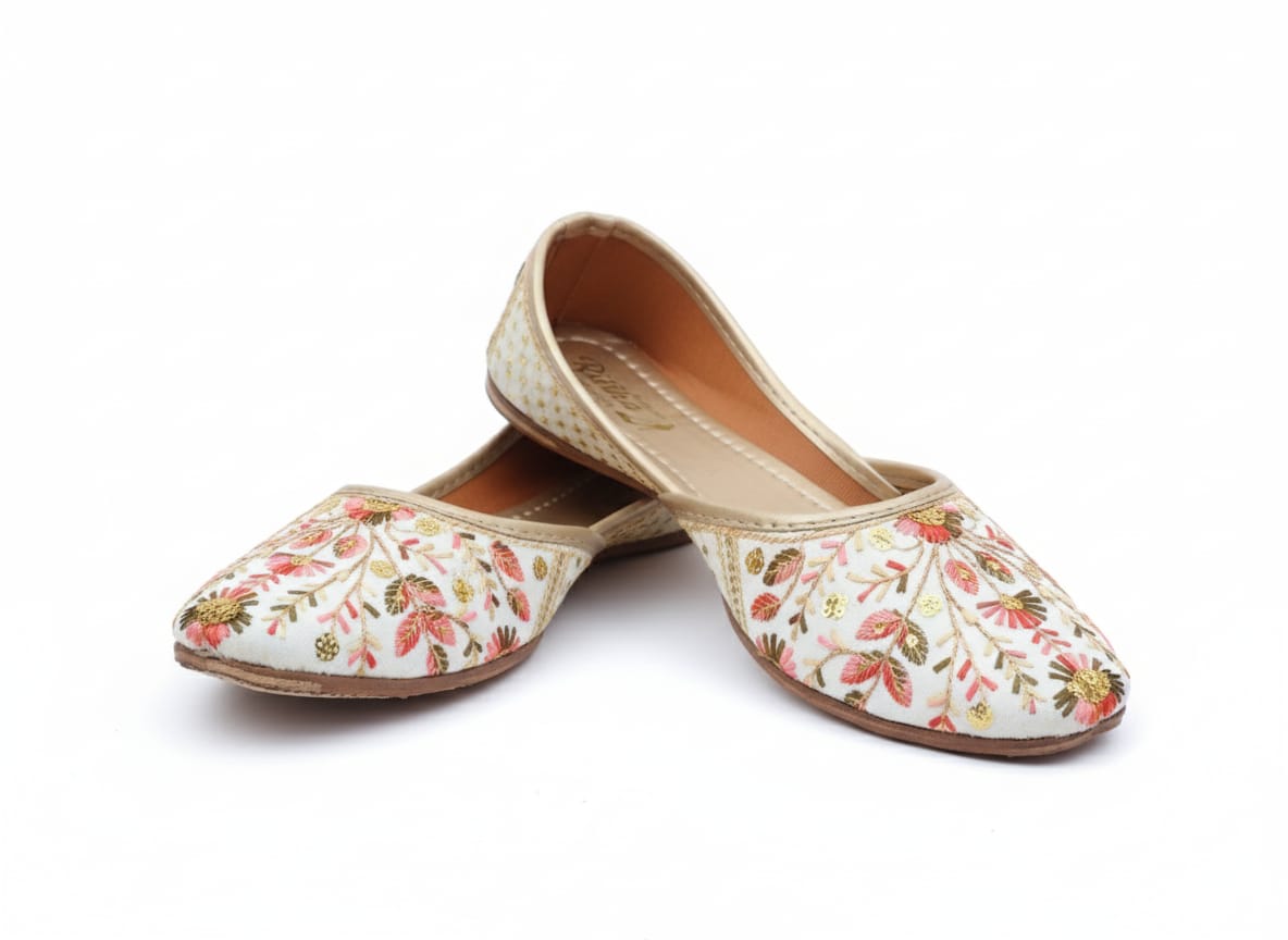Embroidered Ethnic Jutti – Floral Elegance